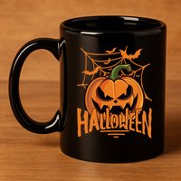 Halloween Spooky Pumpkin 11oz C Handle Ceramic Mug
