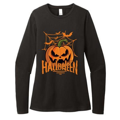 Halloween Spooky Pumpkin Womens CVC Long Sleeve Shirt