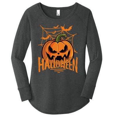 Halloween Spooky Pumpkin Women's Perfect Tri Tunic Long Sleeve Shirt