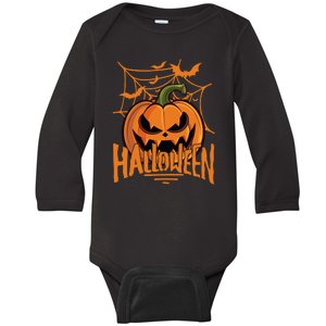 Halloween Spooky Pumpkin Baby Long Sleeve Bodysuit