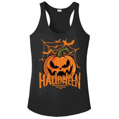 Halloween Spooky Pumpkin Ladies PosiCharge Competitor Racerback Tank