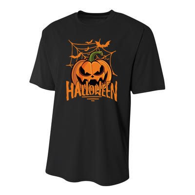 Halloween Spooky Pumpkin Youth Performance Sprint T-Shirt