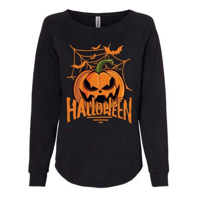 Halloween Spooky Pumpkin Womens California Wash Sweatshirt