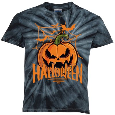 Halloween Spooky Pumpkin Kids Tie-Dye T-Shirt