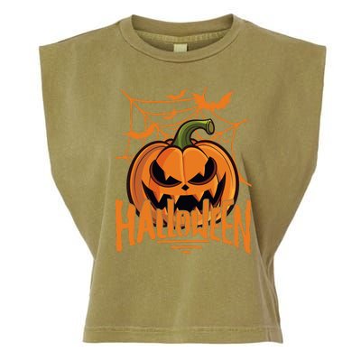 Halloween Spooky Pumpkin Garment-Dyed Women's Muscle Tee