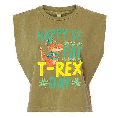 Happy St Pat Tgiftrex Day St Patricks Saint Pattys Dinosaur Cool Gift Garment-Dyed Women's Muscle Tee