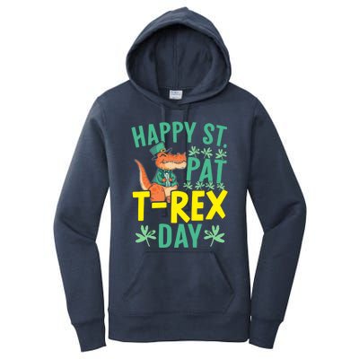 Happy St Pat Tgiftrex Day St Patricks Saint Pattys Dinosaur Cool Gift Women's Pullover Hoodie