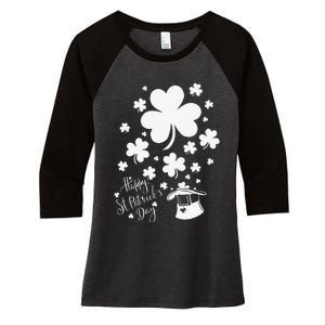 Happy Saint Patrick's Day Shamrock Green Women's Tri-Blend 3/4-Sleeve Raglan Shirt