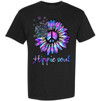 Hippie Soul Psychedelic Daisy Peace Sign Garment-Dyed Heavyweight T-Shirt