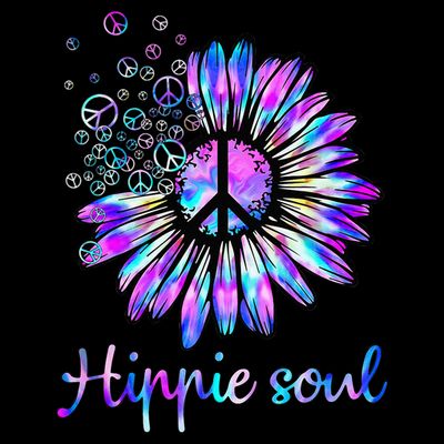Hippie Soul Psychedelic Daisy Peace Sign T-Shirt