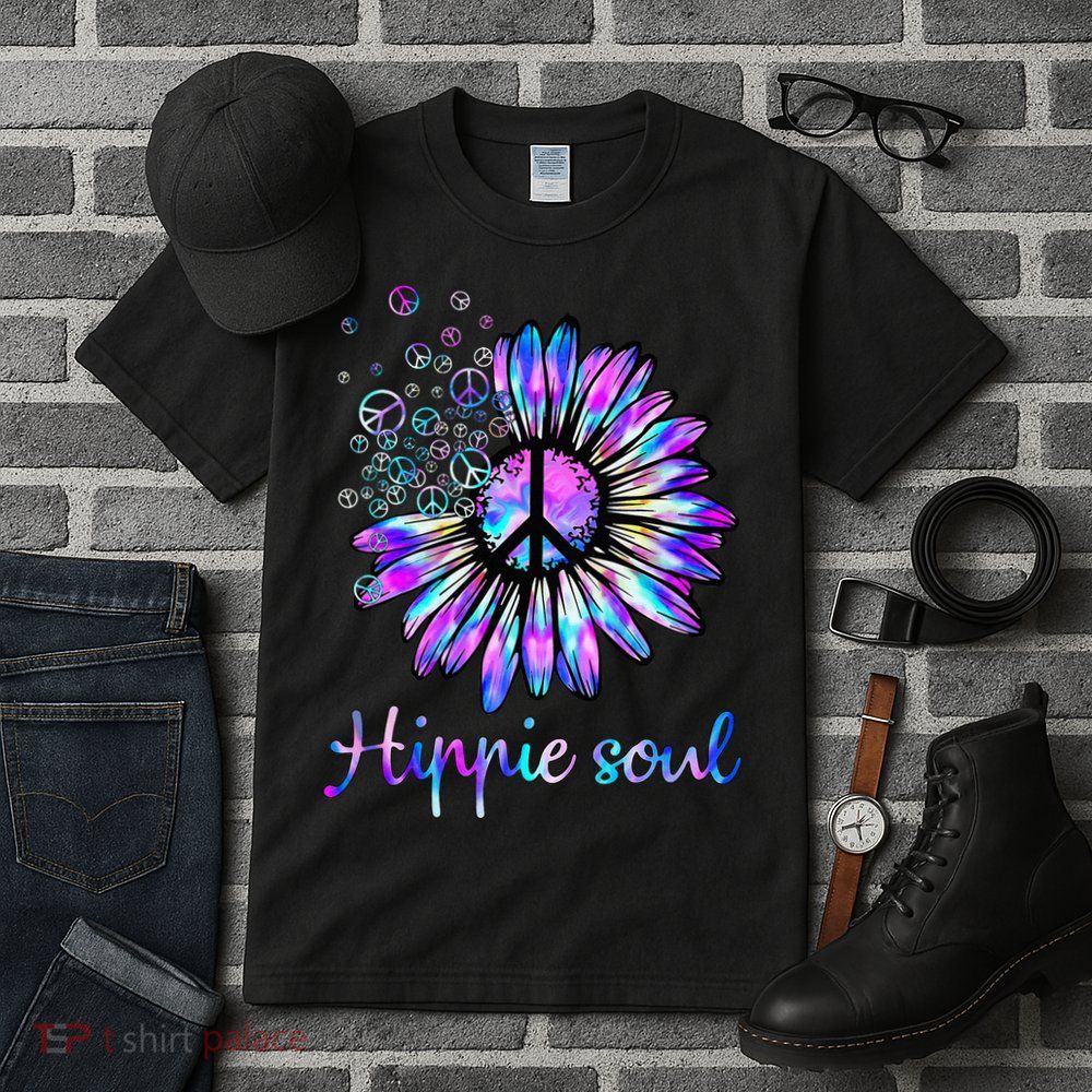 Hippie Soul Psychedelic Daisy Peace Sign Tall T-Shirt