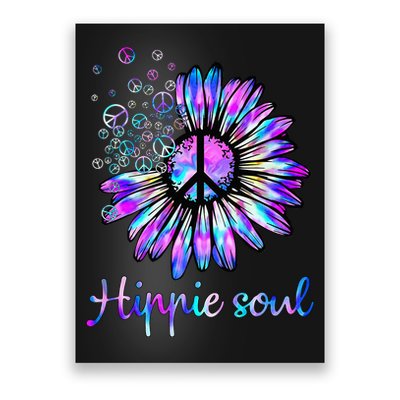 Hippie Soul Psychedelic Daisy Peace Sign Poster