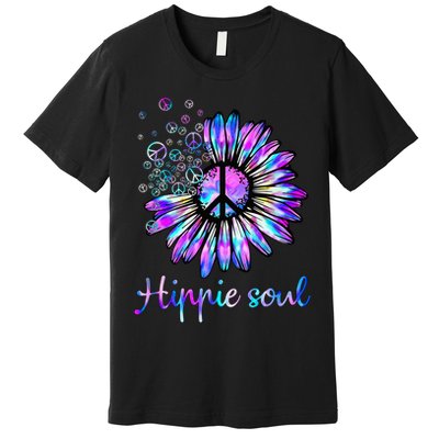Hippie Soul Psychedelic Daisy Peace Sign Premium T-Shirt