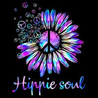 Hippie Soul Psychedelic Daisy Peace Sign Womens Tank Top