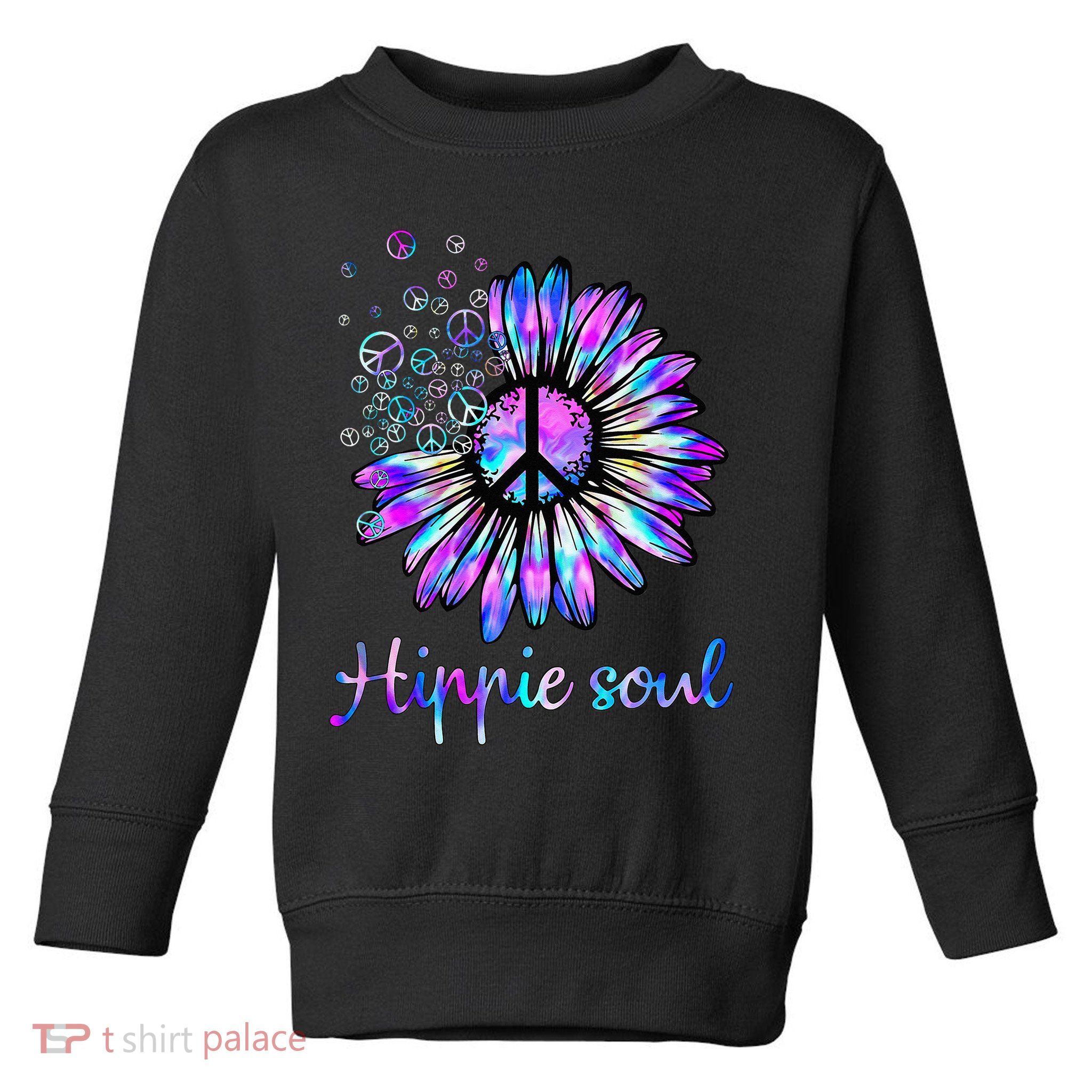 Hippie Soul Psychedelic Daisy Peace Sign Toddler Sweatshirt