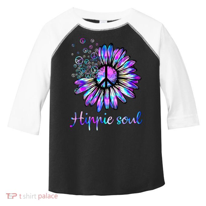 Hippie Soul Psychedelic Daisy Peace Sign Toddler Fine Jersey T-Shirt