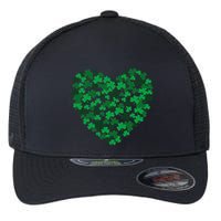 Happy Saint Patrick's Day Shamrock Heart Flexfit Unipanel Trucker Cap