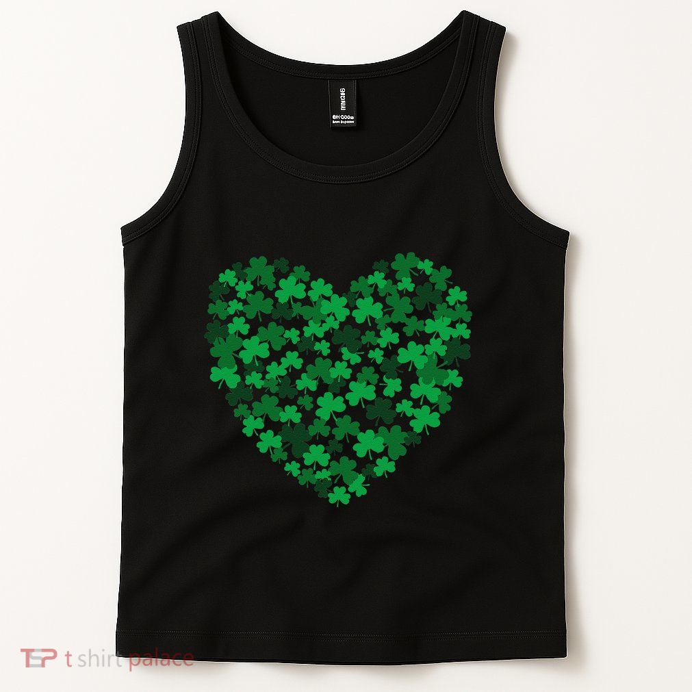Happy Saint Patrick's Day Shamrock Heart Tank Top