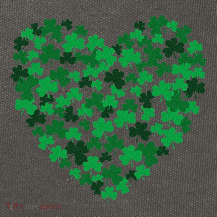 Happy Saint Patrick's Day Shamrock Heart Cotton Canvas Backpack