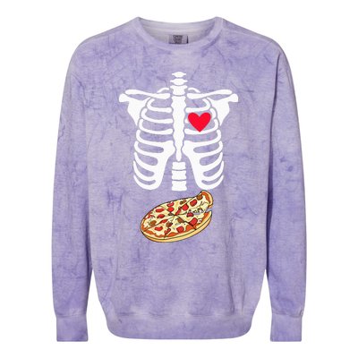 Halloween Skeleton Pregnancy Pizza Xray Dad To Be Colorblast Crewneck Sweatshirt