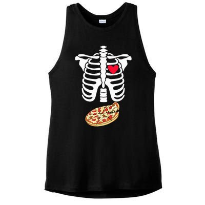 Halloween Skeleton Pregnancy Pizza Xray Dad To Be Ladies PosiCharge Tri-Blend Wicking Tank