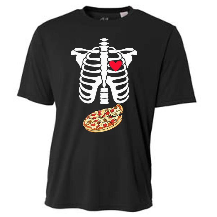 Halloween Skeleton Pregnancy Pizza Xray Dad To Be Cooling Performance Crew T-Shirt