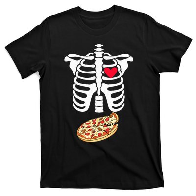 Halloween Skeleton Pregnancy Pizza Xray Dad To Be T-Shirt