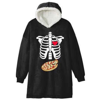 Halloween Skeleton Pregnancy Pizza Xray Dad To Be Hooded Wearable Blanket