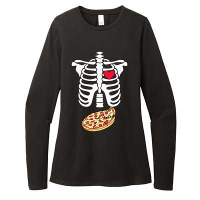 Halloween Skeleton Pregnancy Pizza Xray Dad To Be Womens CVC Long Sleeve Shirt