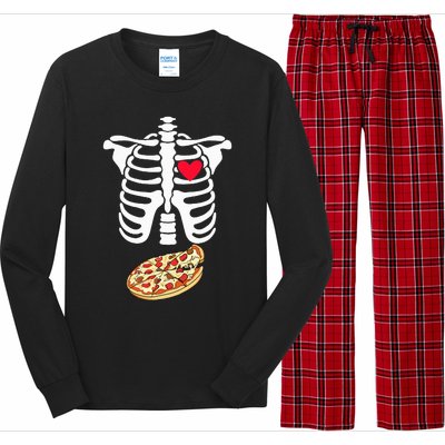 Halloween Skeleton Pregnancy Pizza Xray Dad To Be Long Sleeve Pajama Set