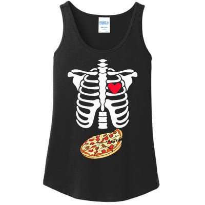 Halloween Skeleton Pregnancy Pizza Xray Dad To Be Ladies Essential Tank