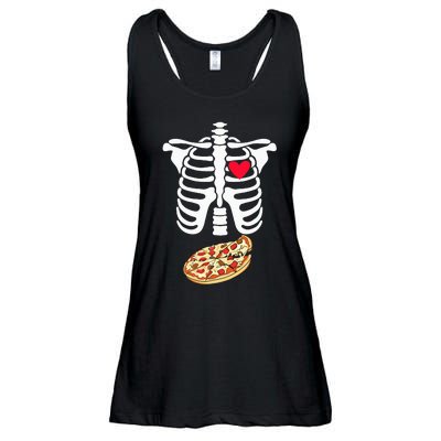 Halloween Skeleton Pregnancy Pizza Xray Dad To Be Ladies Essential Flowy Tank