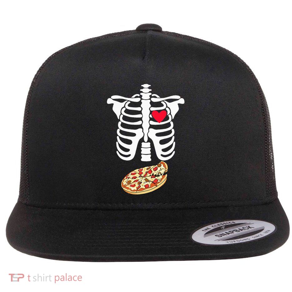 Halloween Skeleton Pregnancy Pizza Xray Dad To Be Flatbill Hat