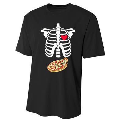 Halloween Skeleton Pregnancy Pizza Xray Dad To Be Performance Sprint T-Shirt