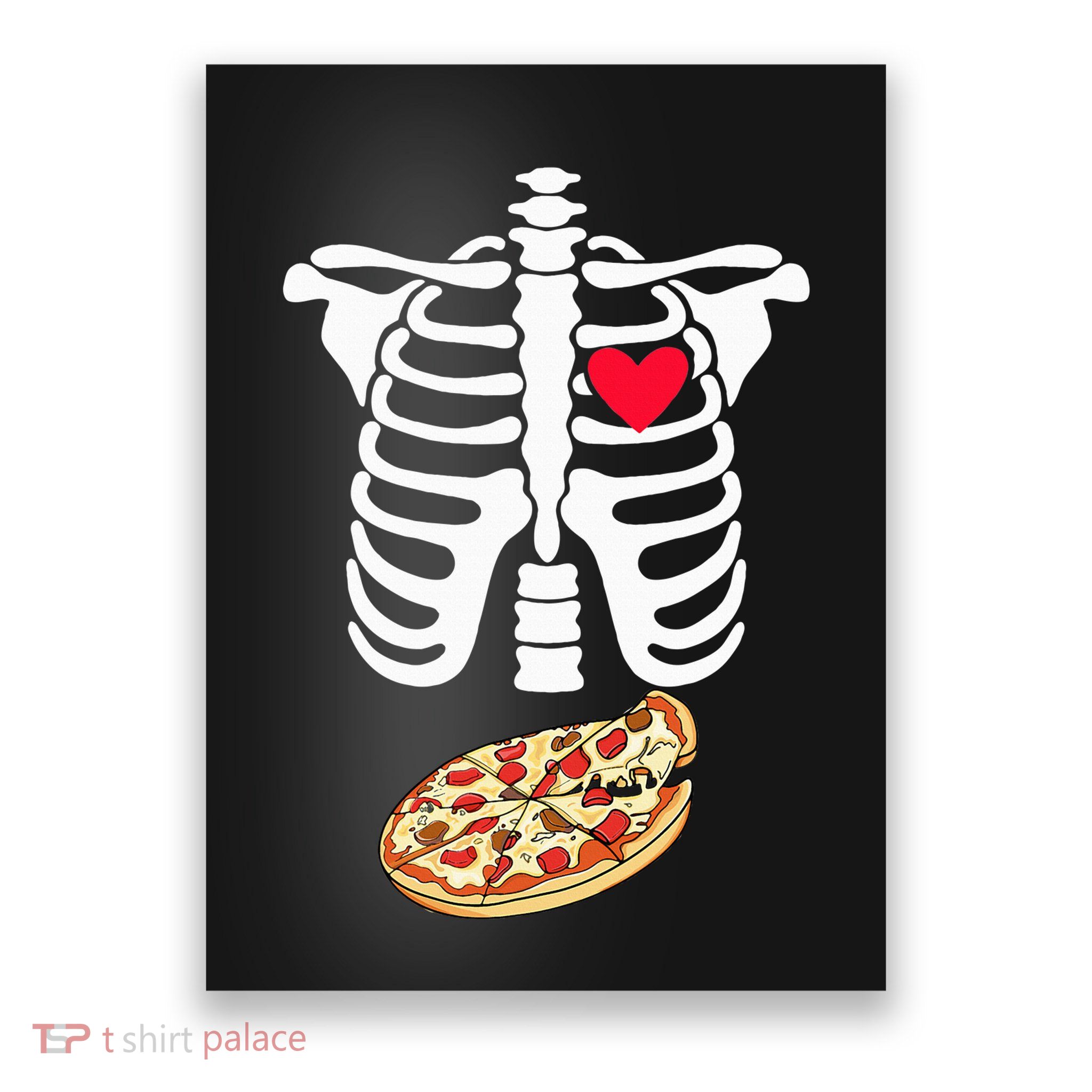 Halloween Skeleton Pregnancy Pizza Xray Dad To Be Poster