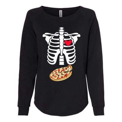 Halloween Skeleton Pregnancy Pizza Xray Dad To Be Womens California Wash Sweatshirt