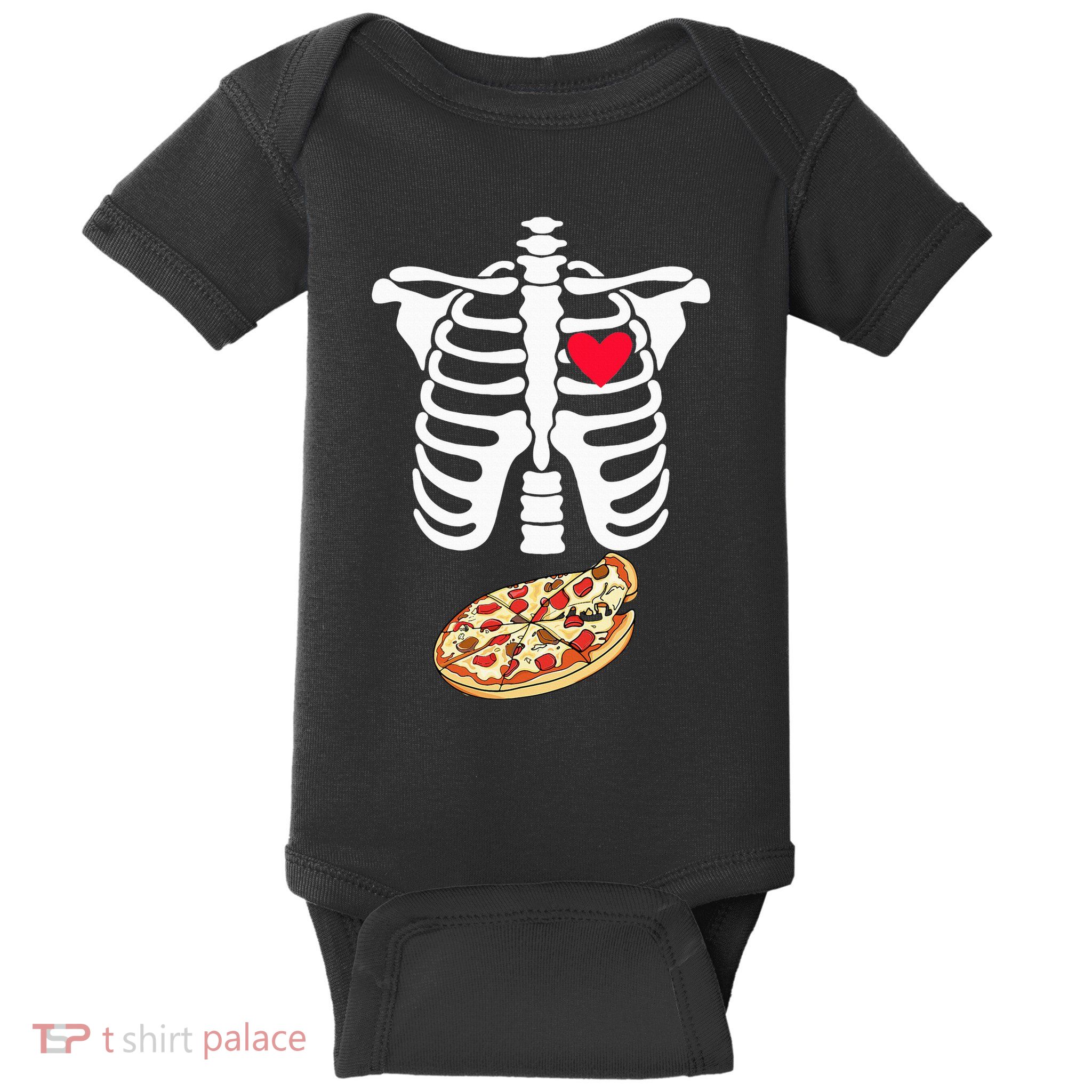Halloween Skeleton Pregnancy Pizza Xray Dad To Be Baby Bodysuit