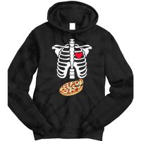 Halloween Skeleton Pregnancy Pizza Xray Dad To Be Tie Dye Hoodie