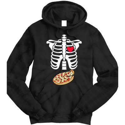 Halloween Skeleton Pregnancy Pizza Xray Dad To Be Tie Dye Hoodie