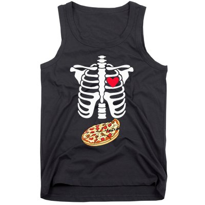 Halloween Skeleton Pregnancy Pizza Xray Dad To Be Tank Top