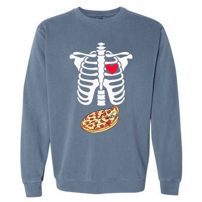 Halloween Skeleton Pregnancy Pizza Xray Dad To Be Garment-Dyed Sweatshirt