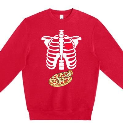 Halloween Skeleton Pregnancy Pizza Xray Dad To Be Premium Crewneck Sweatshirt