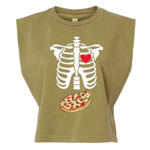 Halloween Skeleton Pregnancy Pizza Xray Dad To Be Garment-Dyed Women's Muscle Tee