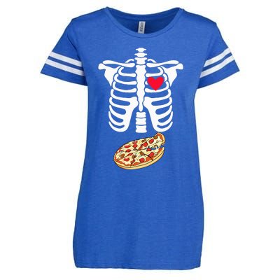 Halloween Skeleton Pregnancy Pizza Xray Dad To Be Enza Ladies Jersey Football T-Shirt