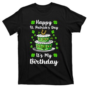 Happy St Patricks Day And My Birthday Cake Shamrock Irish Premium T-Shirt