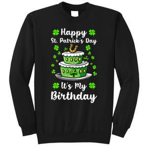 Happy St Patricks Day And My Birthday Cake Shamrock Irish Premium Tall Sweatshirt