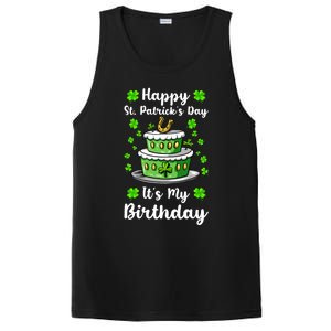 Happy St Patricks Day And My Birthday Cake Shamrock Irish Premium PosiCharge Competitor Tank