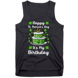 Happy St Patricks Day And My Birthday Cake Shamrock Irish Premium Tank Top