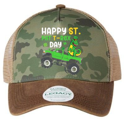 Happy St Pat T Rex Day Boy St Patrick's Day T Rex Legacy Tie Dye Trucker Hat