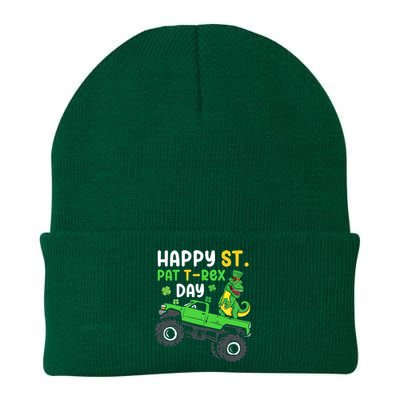 Happy St Pat T Rex Day Boy St Patrick's Day T Rex Knit Cap Winter Beanie